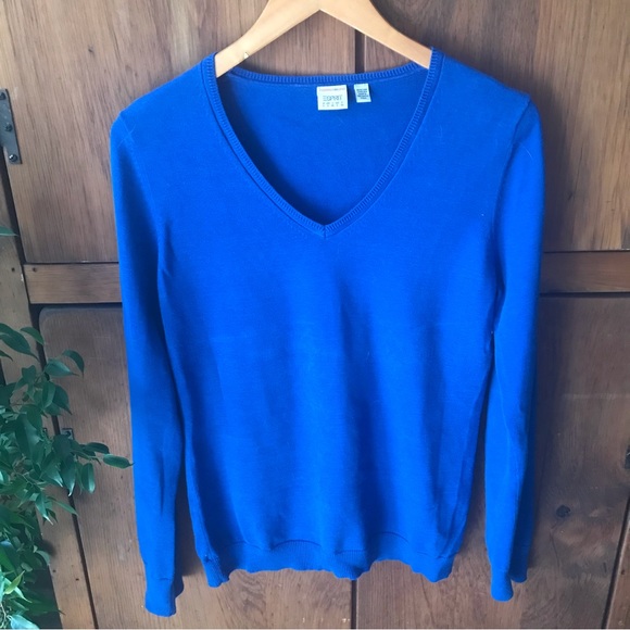Esprit Royal Blue V-Neck Ladies’ Sweater - Size Large - Picture 1 of 8